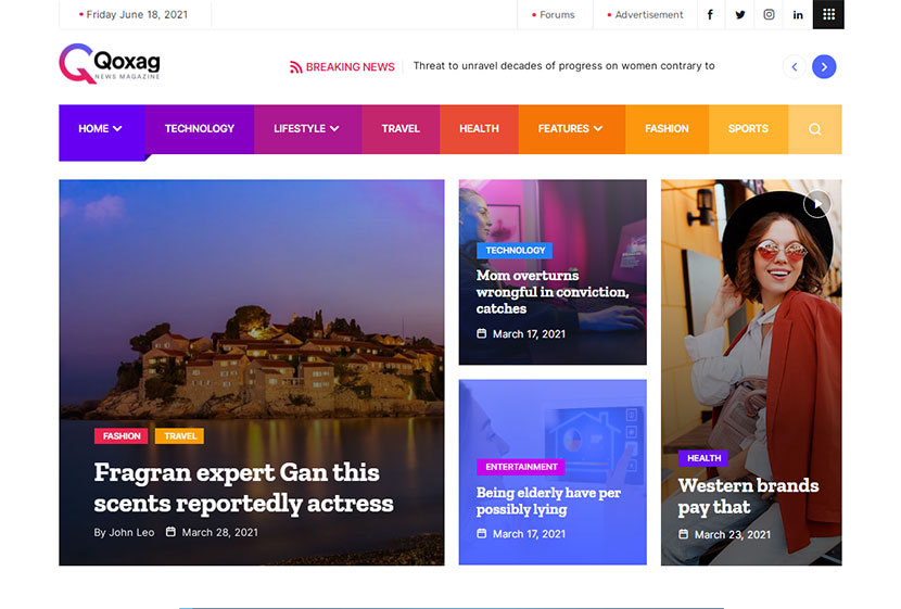 Qoxag - WordPress News Magazine Theme