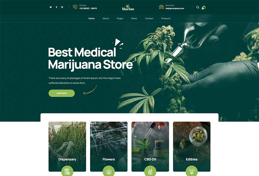 Marion - Cannabis & Marijuana WordPress Theme