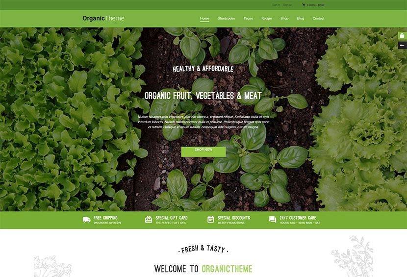 Organic Farm & Food WordPress Theme