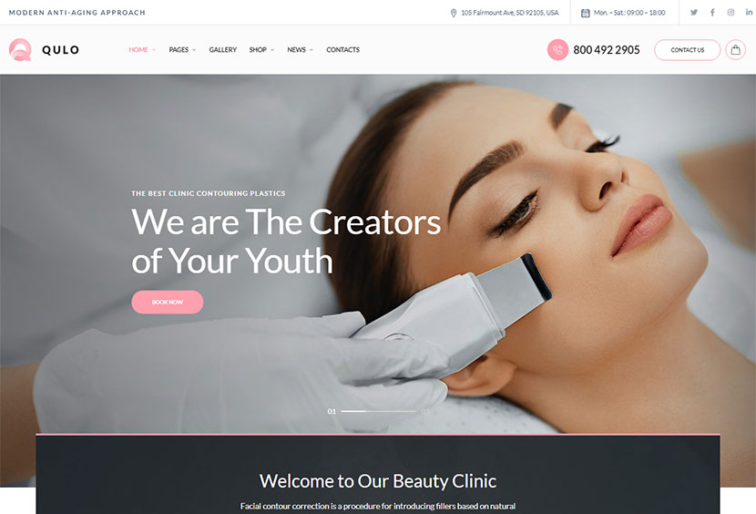 Qulo Cosmetology and Botox Injection WordPress Theme