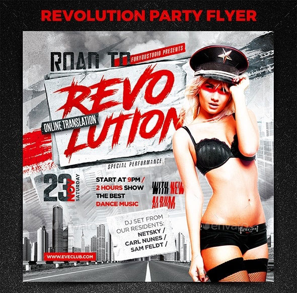 Revolution Party Square Flyer
