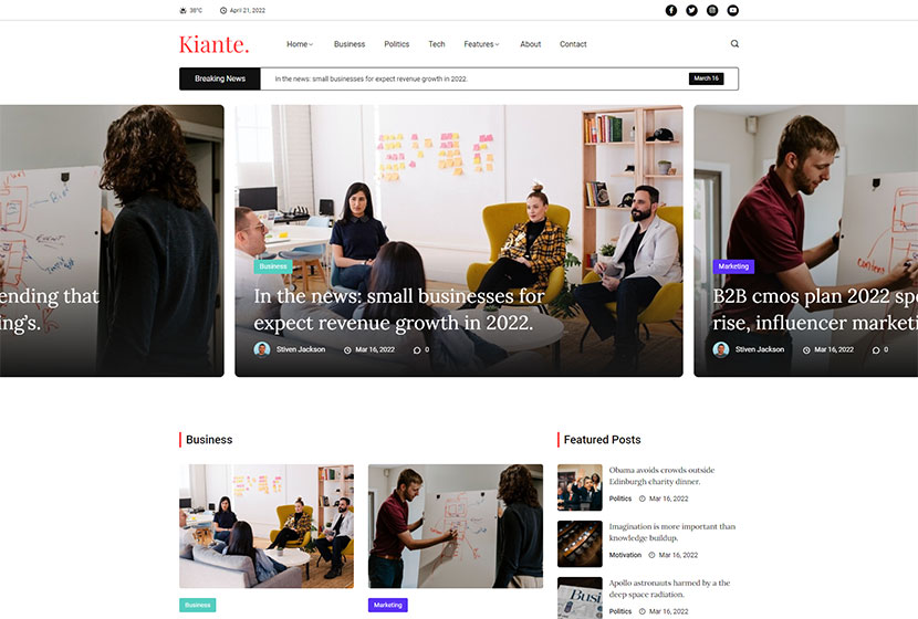 Kiante - News Magazine WordPress Theme