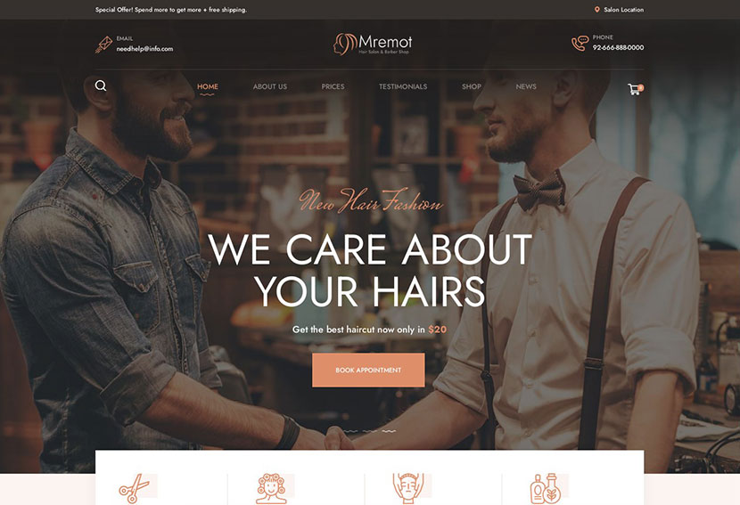 Mremot - Hair Salon Shop WordPress Theme