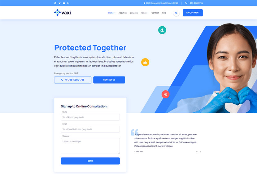 Vaxi - Medical and Vaccination WordPress Theme