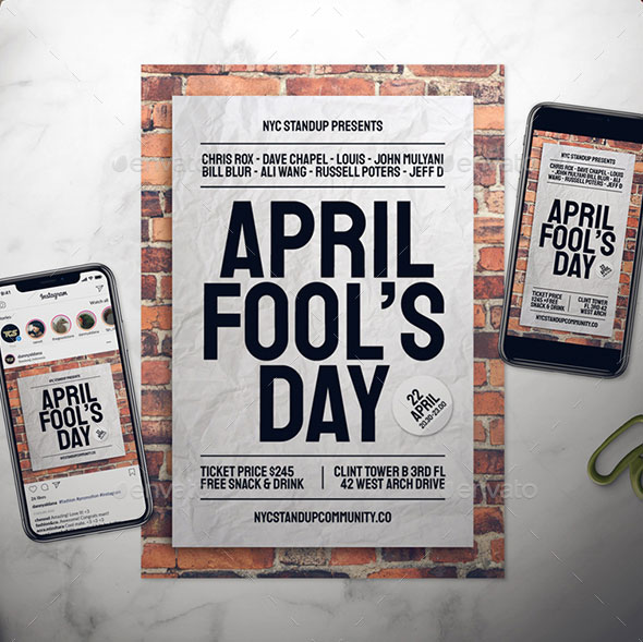 April Fool's Day Flyer Set