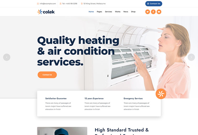 Colek - Air Conditioning & Heating WordPress