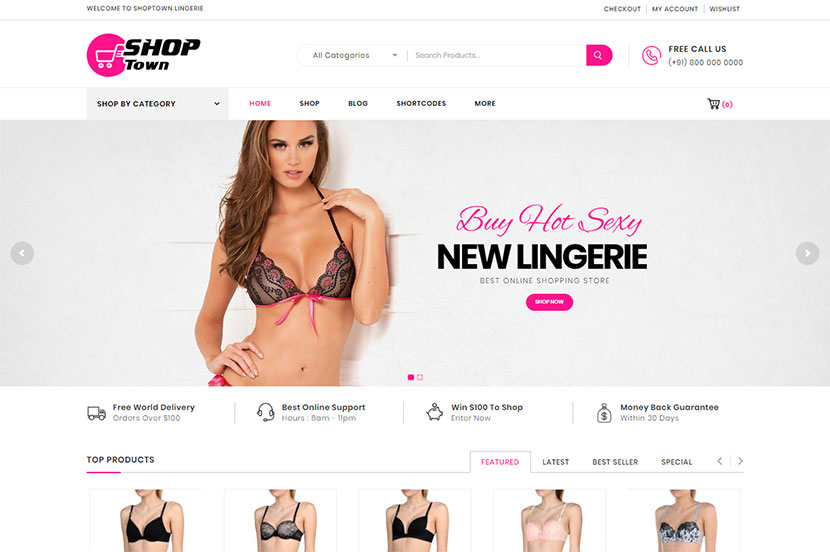 Underwear Website Templates