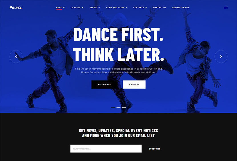 Pointe - Dance Studio WordPress