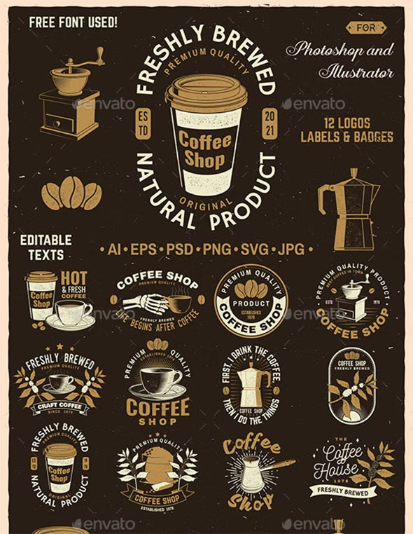 Coffee Shop Badges/Logos