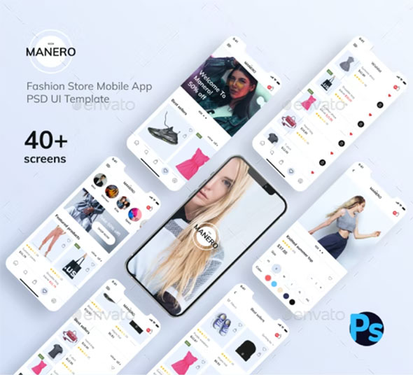 Manero - Fashion App PSD UI Template