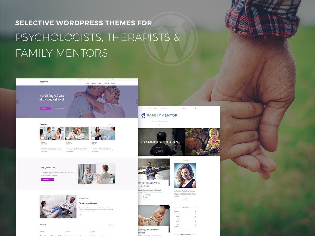 Selective WordPress Themes for Psychologists, Therapists and Family Mentors