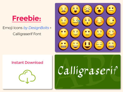 Freebie Emoji Icons by DesignBolts Calligraserif Font Instant Download