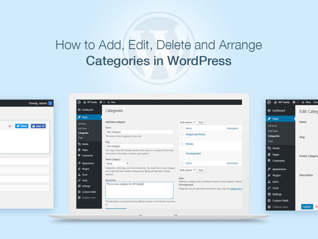 How To Add Edit Delete And Arrange Categories Wordpress Wp Daddy How To Add Edit Delete And Arrange Categories Wordpress Wp Daddy