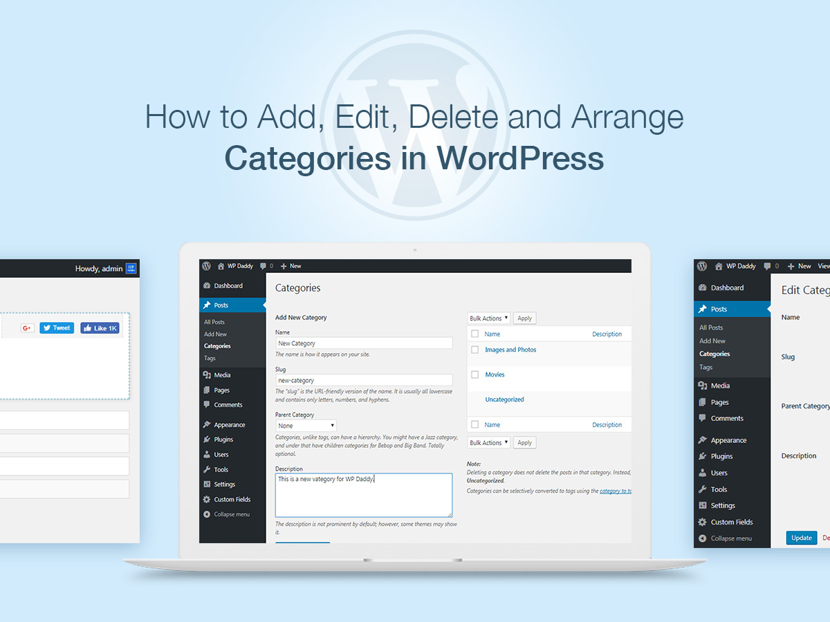 How to Add, Edit, Delete and Arrange Categories in WordPress