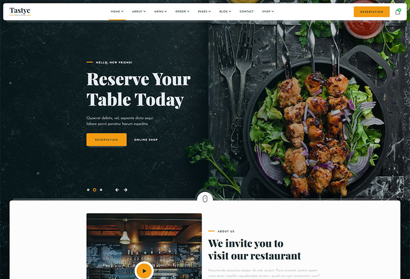 Tastyc - Restaurant WordPress Theme