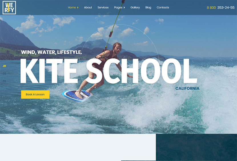 Werfy Surfing Water Sports WordPress theme