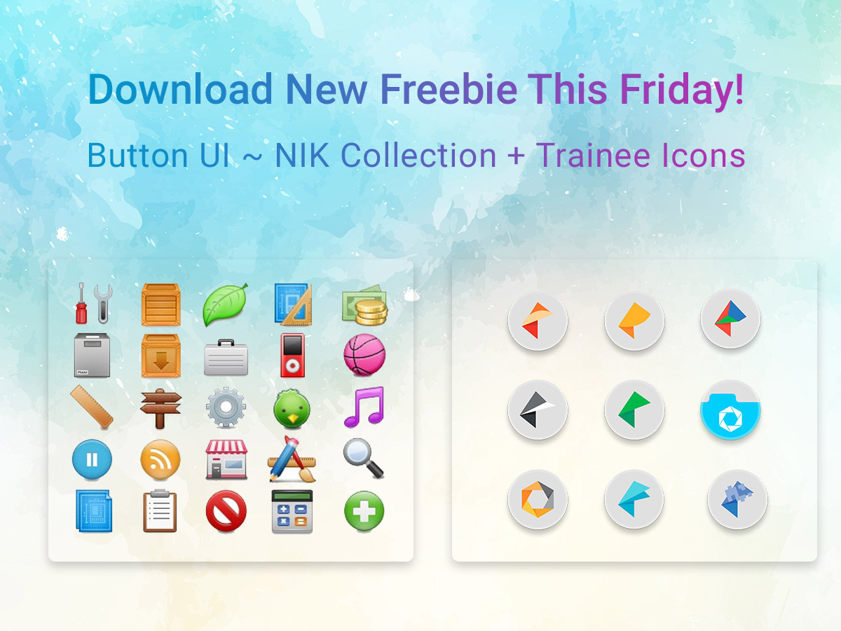 Button UI ~ NIK Collection + Trainee Icons - Download New Freebie This Friday!