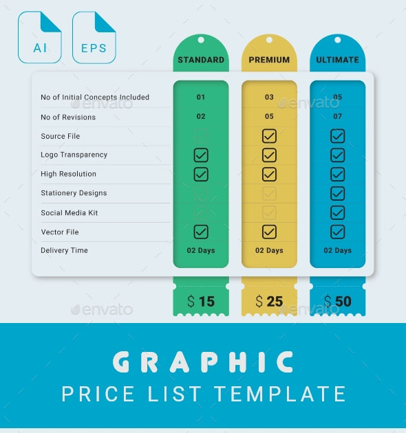 Graphic Designing - Price List Template