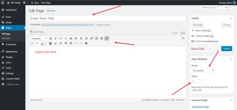 How To Add, Edit, Delete And Publish Pages In WordPress