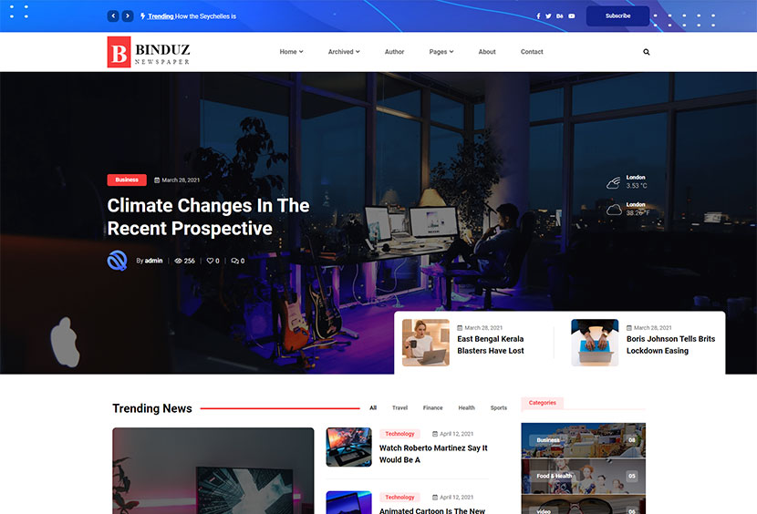 Binduz - WordPress News Magazine Theme