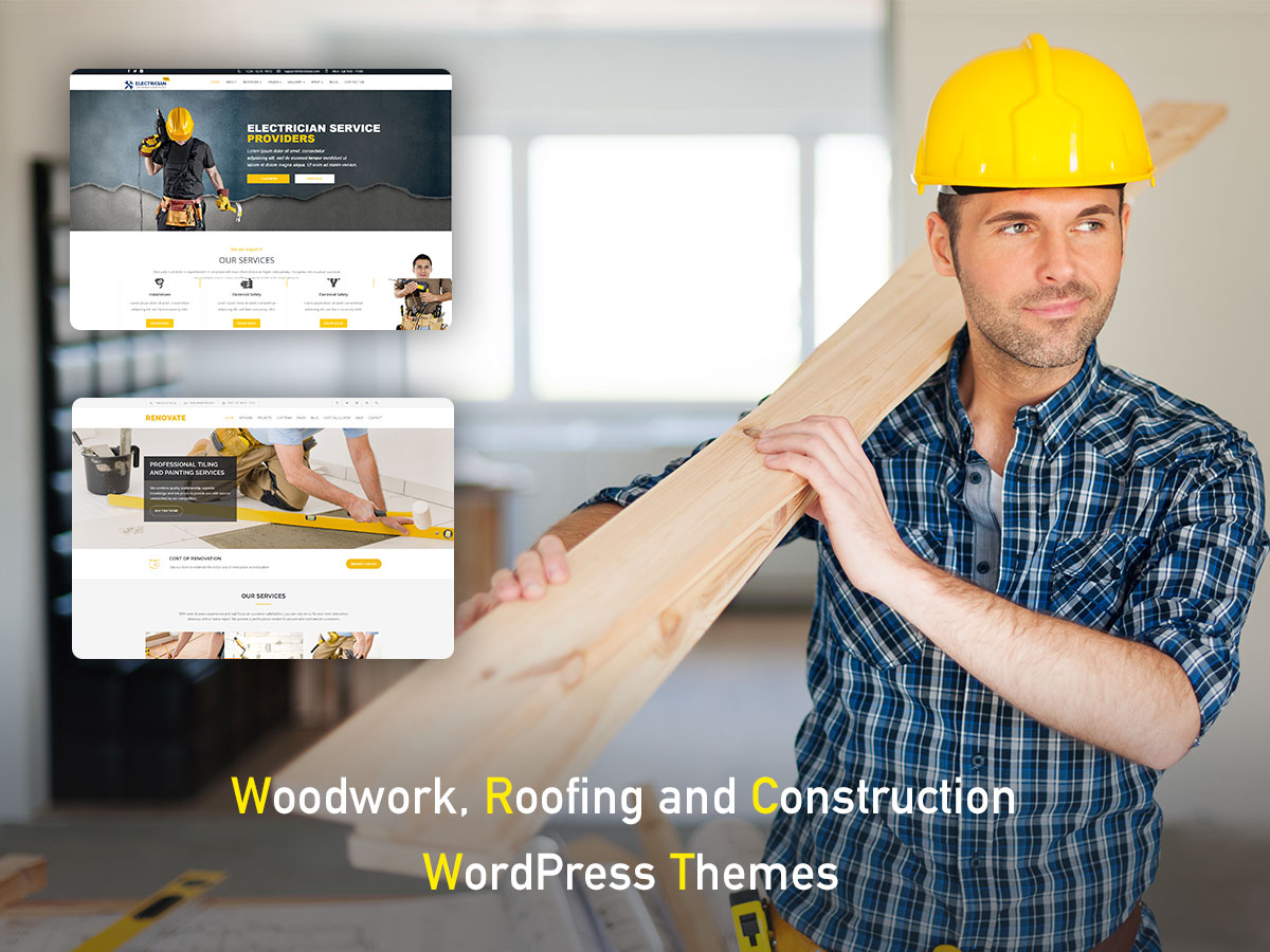 Woodwork, Roofing and Construction WordPress Themes for Skilled Masters