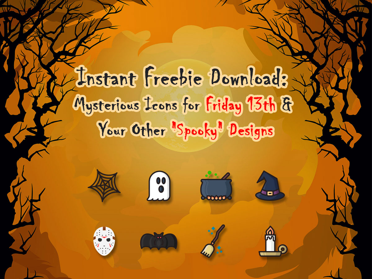 Instant Freebie Download Mysterious Icons for Friday 13th and Your Other Spooky Designs