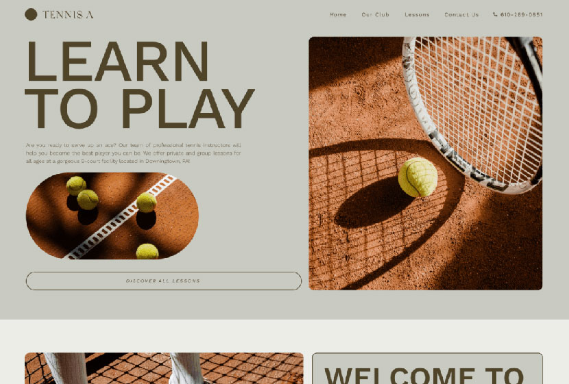 Tennis Club Website Kit