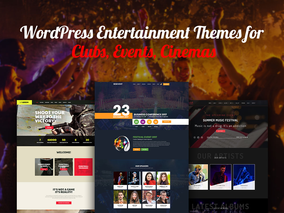 WordPress Entertainment Themes for Clubs, Events, Cinemas and More