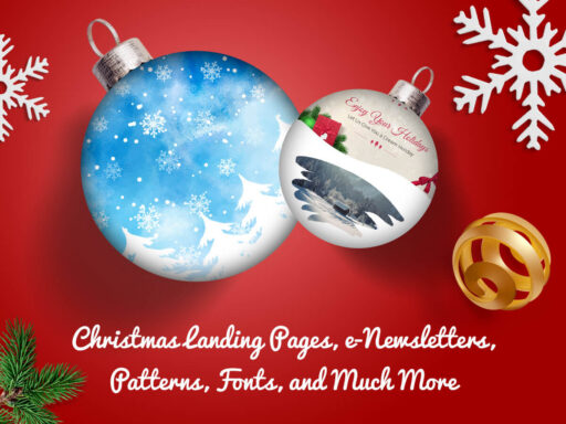 Christmas Landing Pages e Newsletters Patterns Fonts and Much More