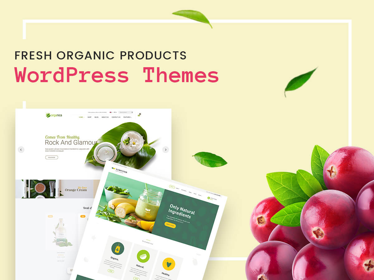Fresh Organic Products WordPress Themes for Farms, Smoothie Bars, Health Coaches