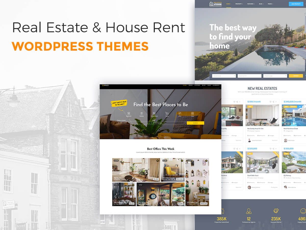 Real Estate and House Rent WordPress Themes for Agencies and Single Property Owners