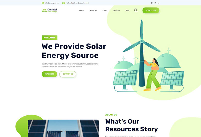Capatel – Solar Energy WordPress Theme