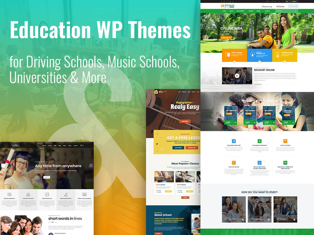 Education WordPress Themes for Driving Schools, Music Schools, Universities and More1