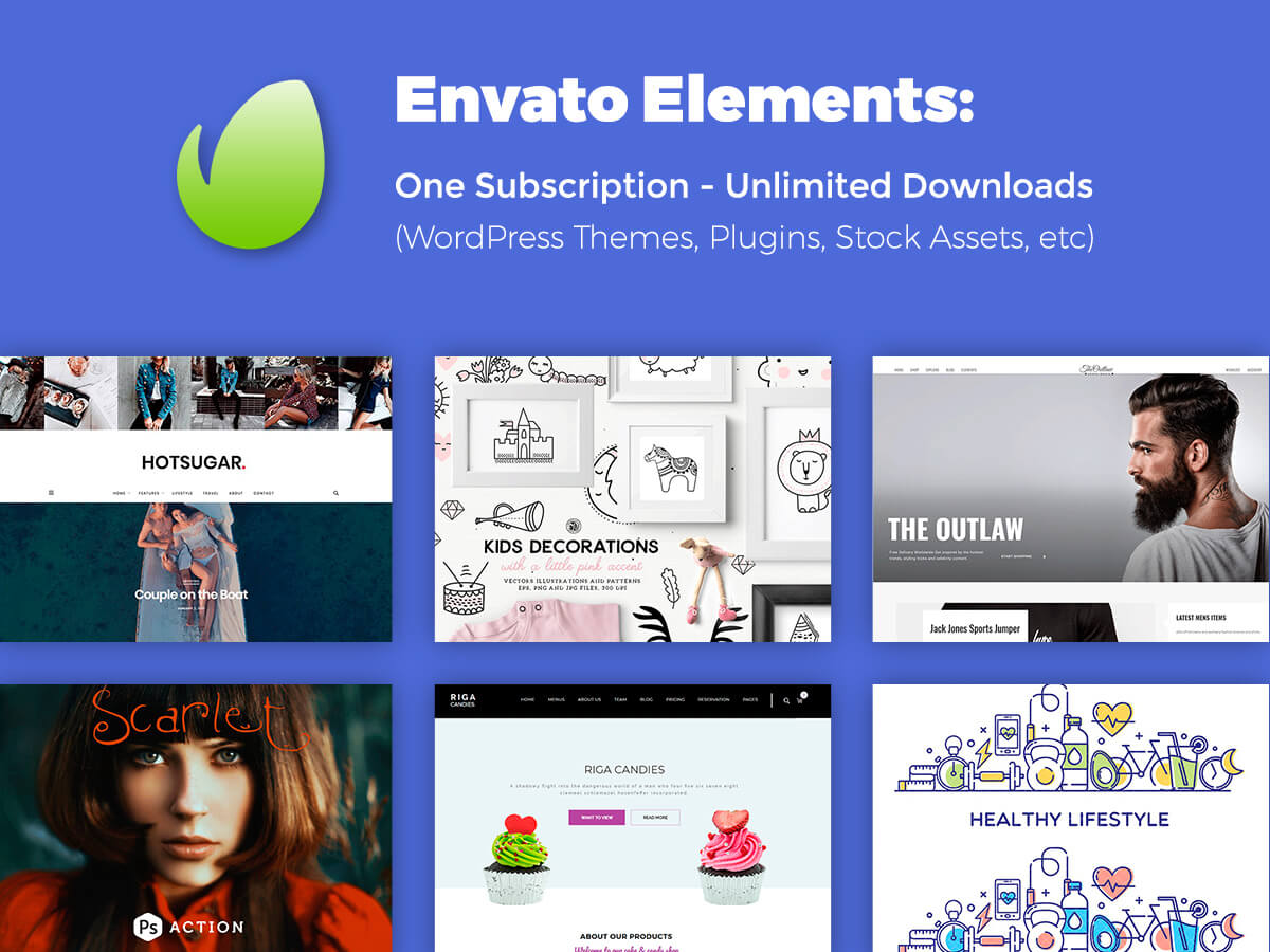 Envato Elements One Subscription - Unlimited Downloads (WordPress Themes, Plugins, Stock Assets, etc)