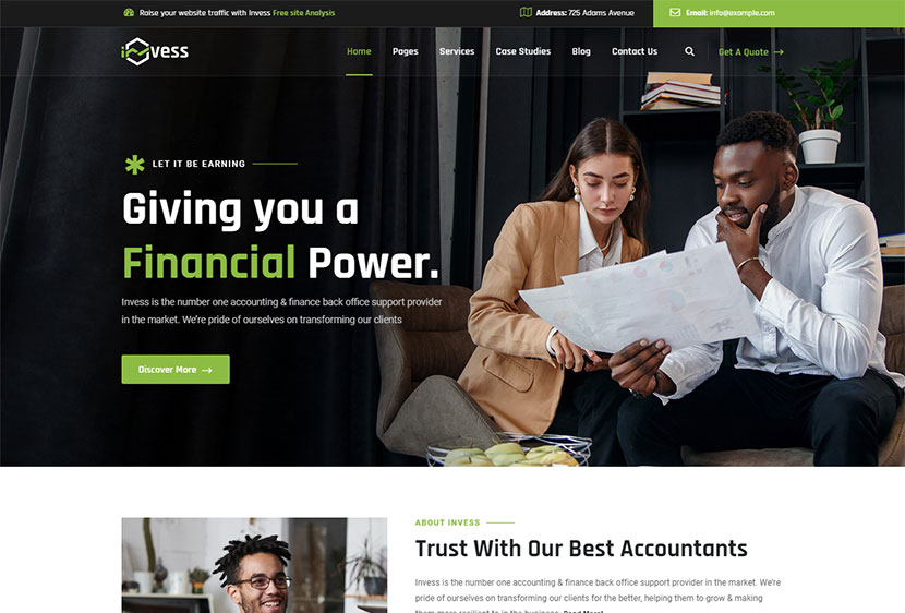 Invess - Accounting & Finance Consulting WordPress Theme