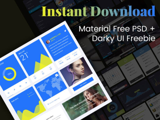Material Free PSD Darky UI Freebie Instant Download