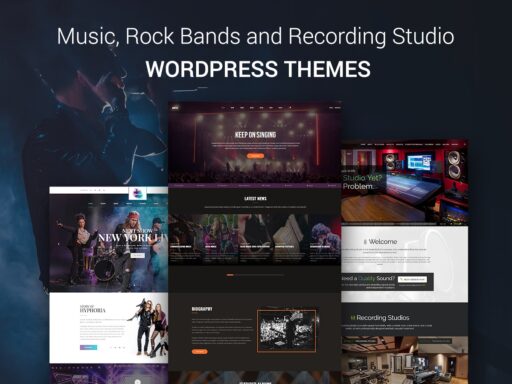 Music Rock Bands and Recording Studio WordPress Themes for Entertainment Websites
