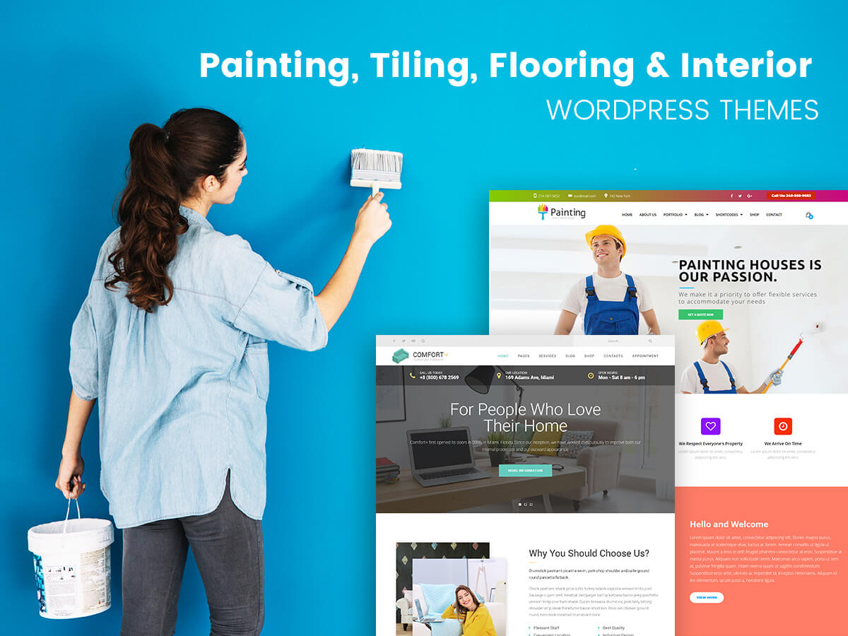 Painting, Tiling, Flooring and Interior WordPress Themes for February 2018