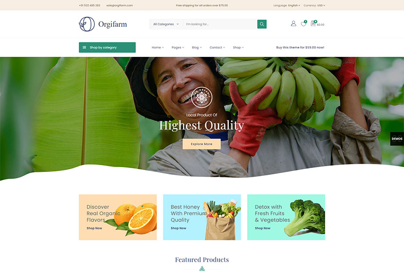 Orgifarm - An Organic Store WordPress Theme
