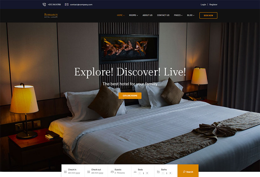 Romancy - Hotel Booking WordPress Theme