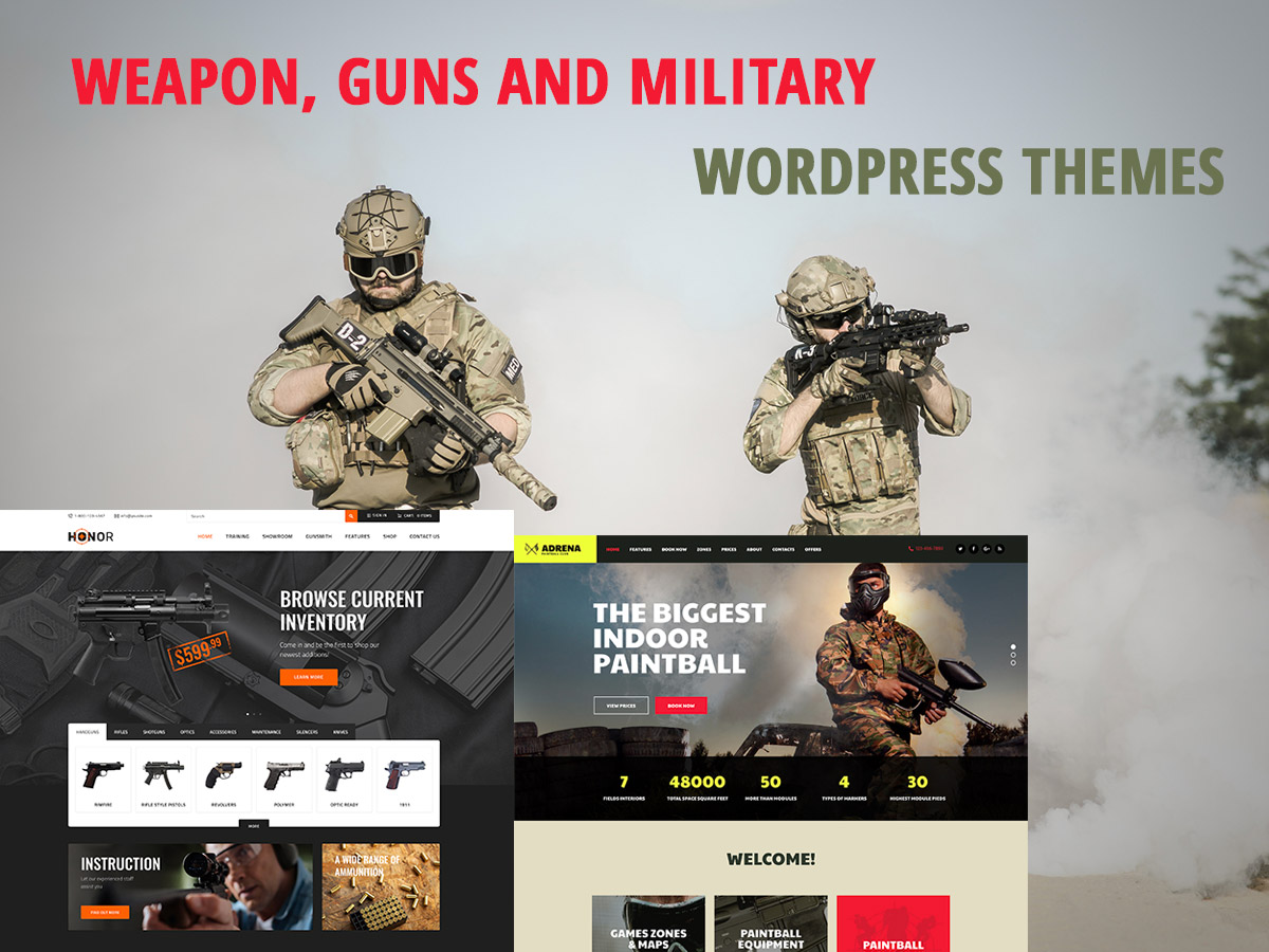 Weapon Guns and Military WordPress Themes for Shooting Clubs and Related Purposes