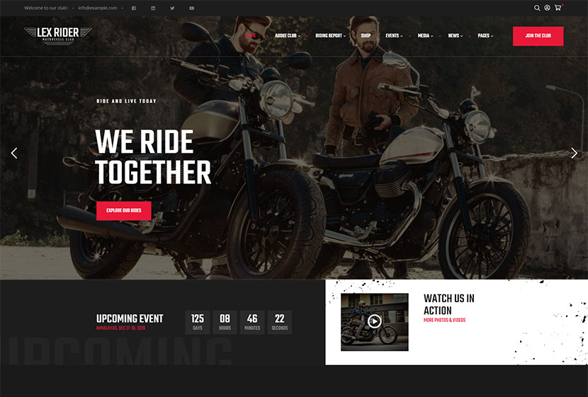 LexRider - Motorcycle Club WordPress Theme
