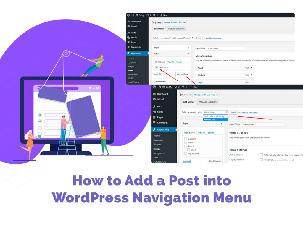 How to Add a Post into WordPress Navigation Menu - WP Daddy
