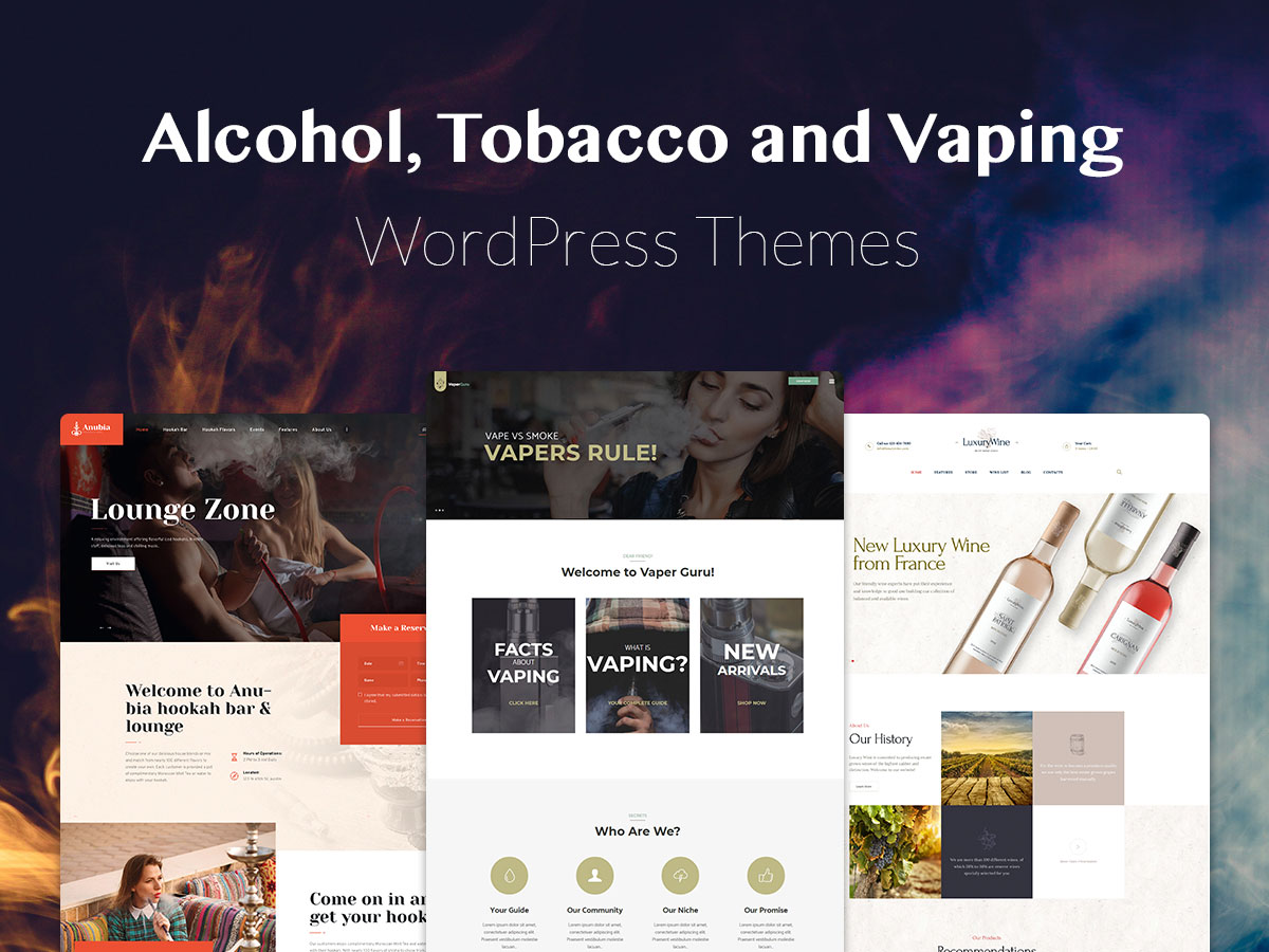 Alcohol, Tobacco and Vaping WordPress Themes for Your Exquisite Tastes