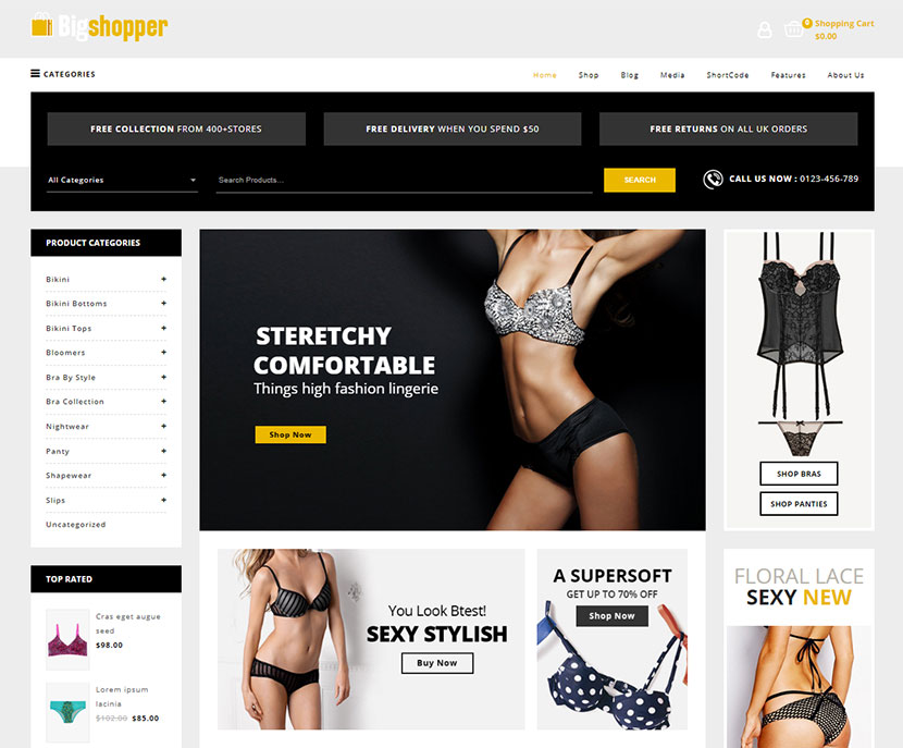 Pants, Bras and Accessories WordPress Themes - WP Daddy