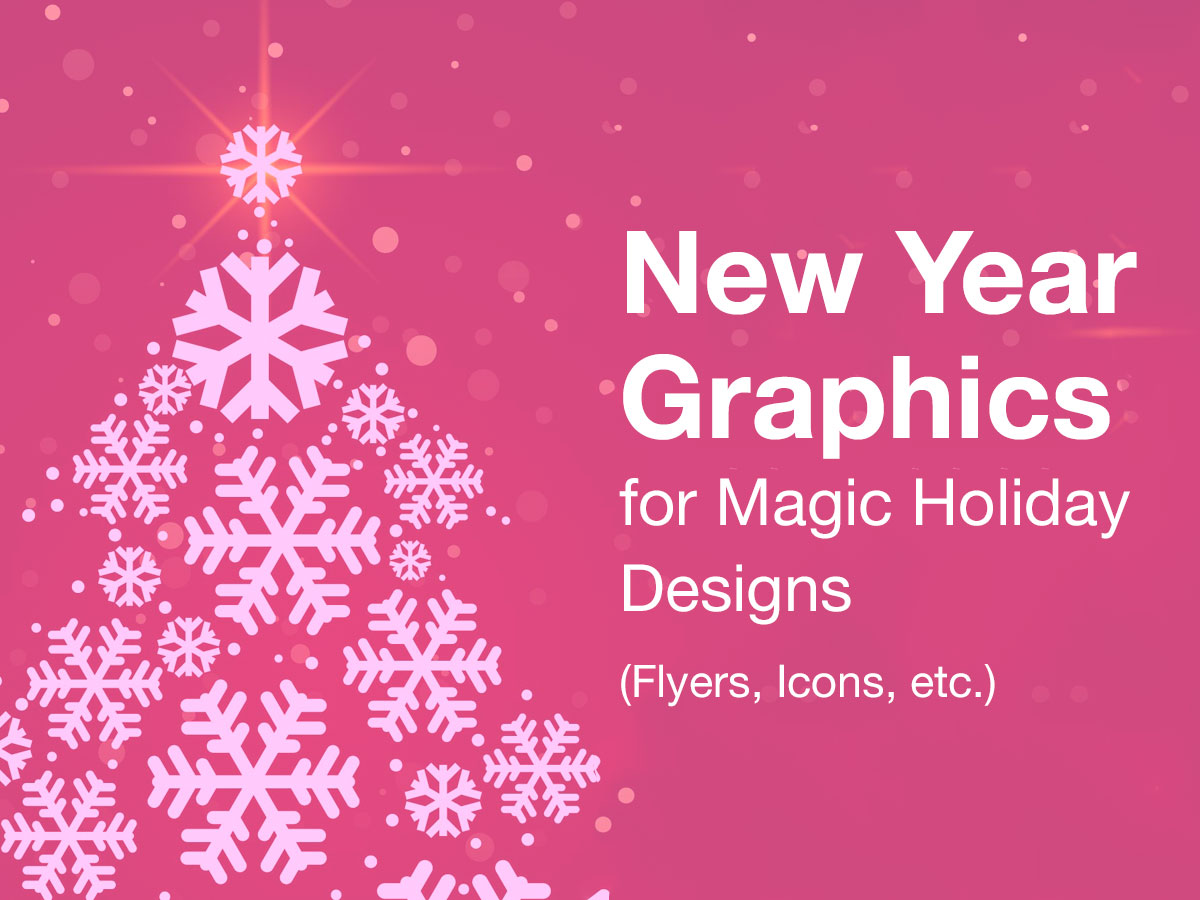 New Year Graphics for Magic Holiday Designs Flyers Icons etc