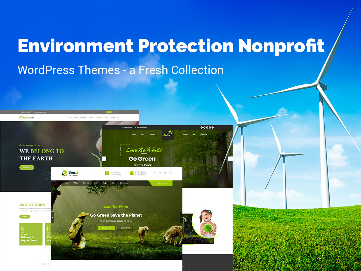 Environment Protection Nonprofit WordPress Themes a Fresh Collection