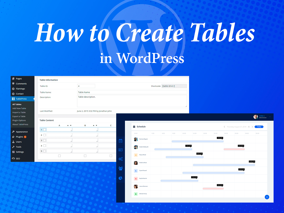 How to Create Tables in WordPress