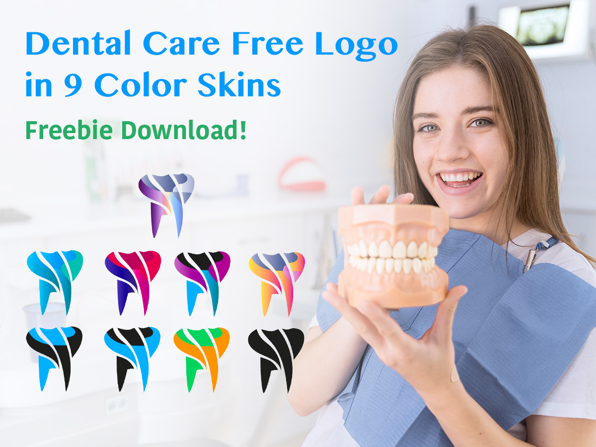 Dental Care Free Logo in 9 Color Skins - Freebie Download!