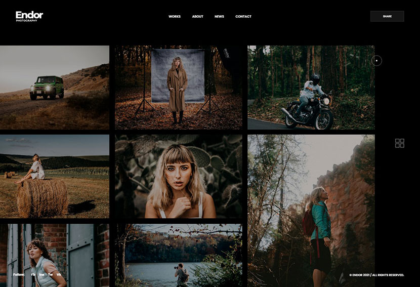 Endor - Creative Photography Portfolio WordPress Theme